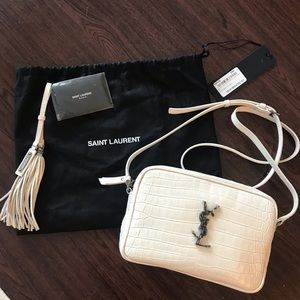 SOLD Saint Laurent YSL White Medium Lou